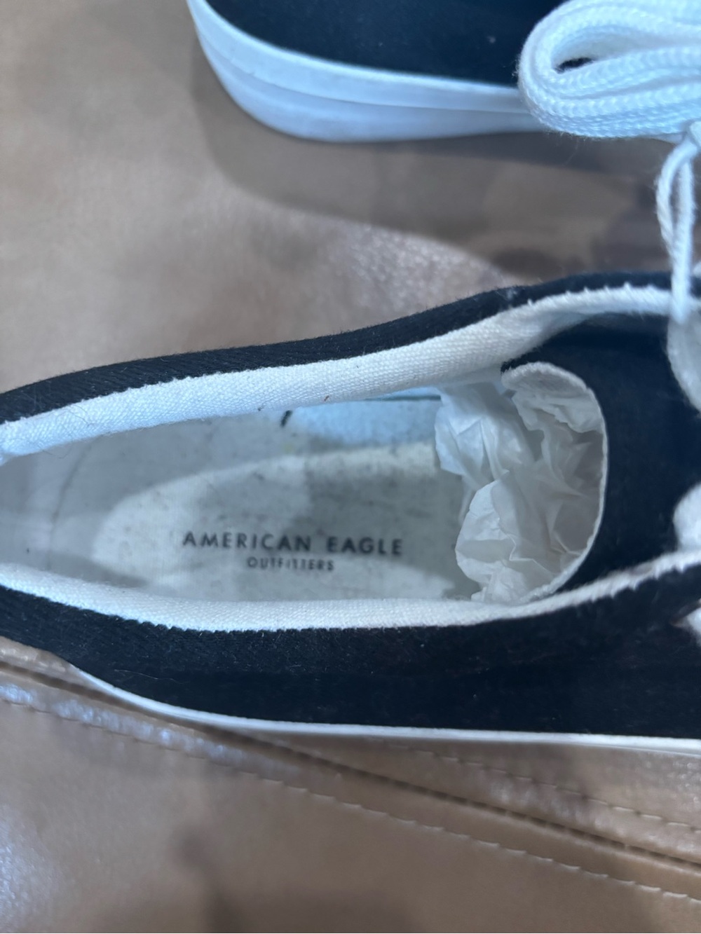 American Eagle Outfitters Black and White Low-Top Canvas Sneakers - Picture 2 of 4